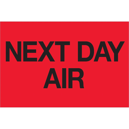 2 x 3" - "Next Day Air" (Fluorescent Red) Labels 500/Roll