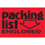 2 x 3" - "Packing List Enclosed" (Fluorescent Red) Labels 500/Roll