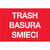 2 x 3" Red Rectangle "Trash/Basura/Smieci" 500/Roll