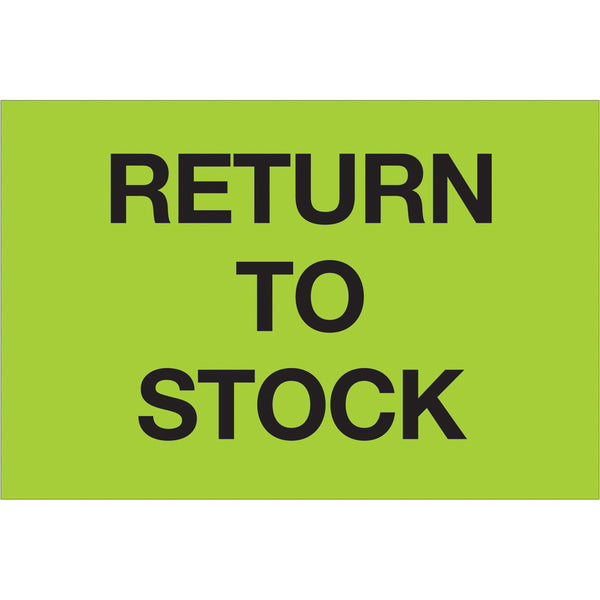 2 x 3" - "Return To Stock" (Fluorescent Green) Labels 500/Roll