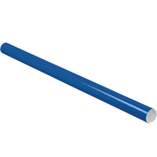 2 x 36 Blue Mailing Tubes With End Caps .060 Gauge 50/Case