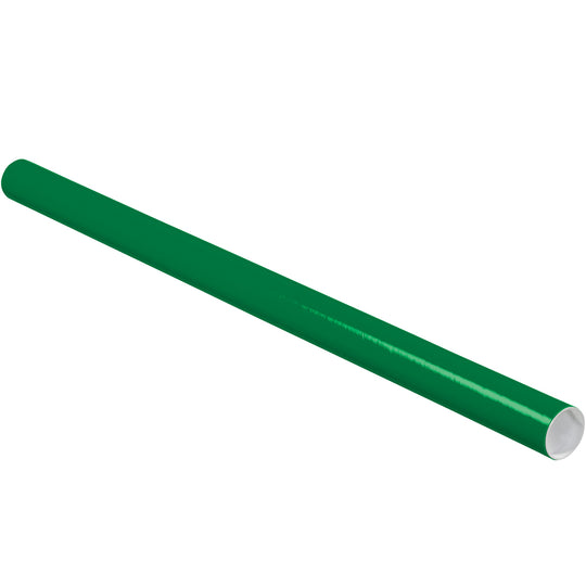 2 x 36 Green Mailing Tubes With End Caps .060 Gauge 50/Case