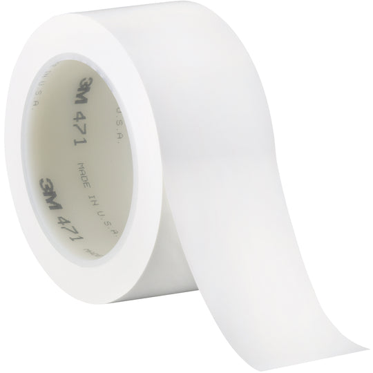 2" x 36 yds. White 3M 471 Vinyl Tape 3/Case