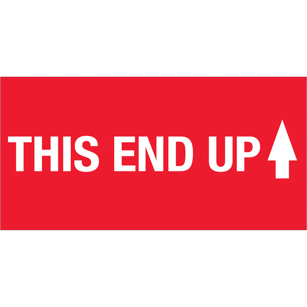 2 x 4" - "This End Up" (High Gloss) Labels 500/Roll