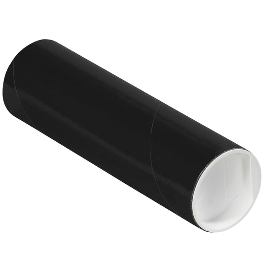 2 x 6 Black Mailing Tubes With End Caps .060 Gauge 50/Case