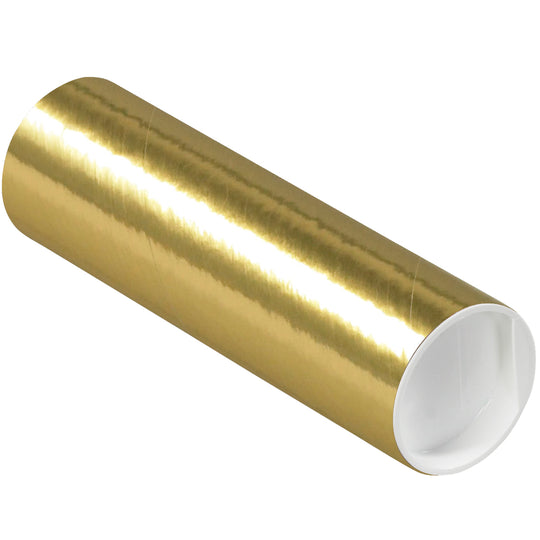 2 x 6 Gold Mailing Tubes With End Caps .060 Gauge 50/Case