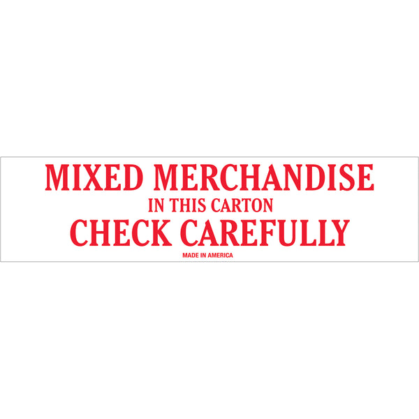 Mixed Merchandise in this Carton Check Carefully Labels (2 x 6) 500/Roll