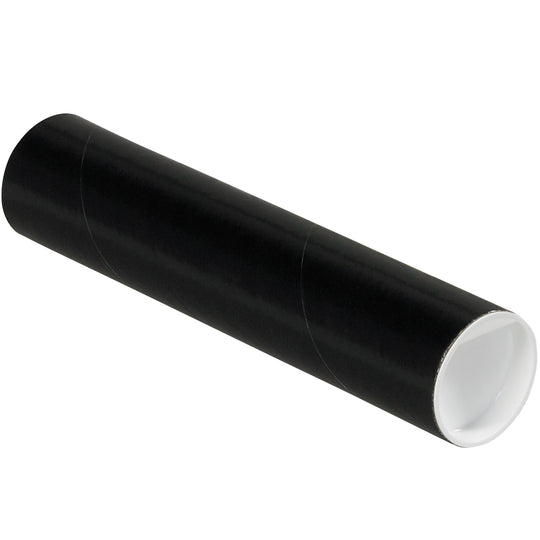 2 x 9 Black Mailing Tubes With End Caps .060 Gauge 50/Case