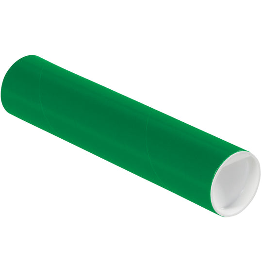 2 x 9 Green Mailing Tubes With End Caps .060 Gauge 50/Case