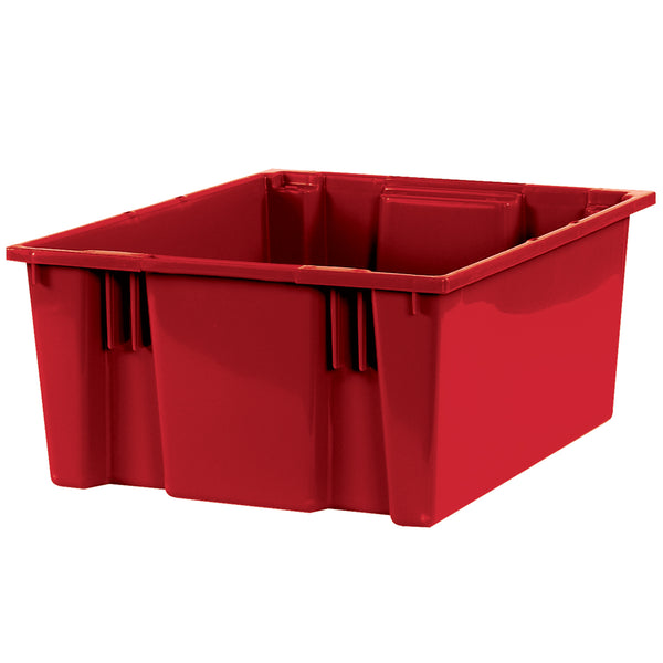 20 7/8 x 18 1/4 x 9 7/8 Red Stack & Nest Containers 3/Case