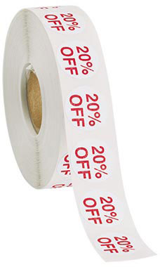 20% Off Round Labels (3/4 Diameter) 1000/Roll
