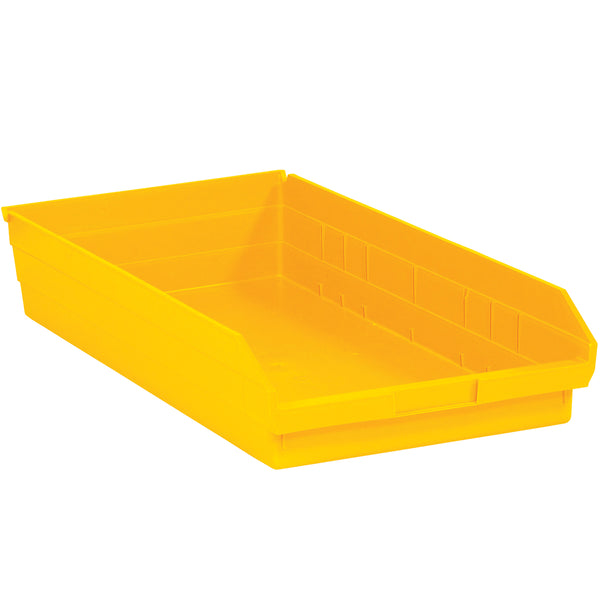 23 5/8 x 11 1/8 x 4 Yellow Plastic Shelf Bin Boxes 6/Case
