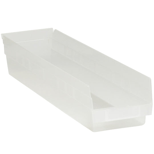 23 5/8 x 4 1/8 x 4 Clear Plastic Shelf Bin Boxes 16/Case