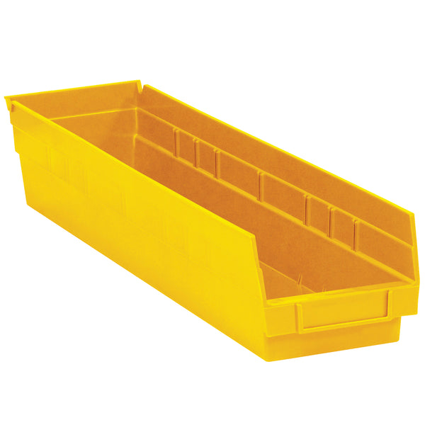 23 5/8 x 4 1/8 x 4 Yellow Plastic Shelf Bin Boxes 16/Case