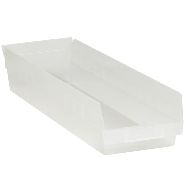 23 5/8 x 6 5/8 x 4 Clear Plastic Shelf Bin Boxes 8/Case