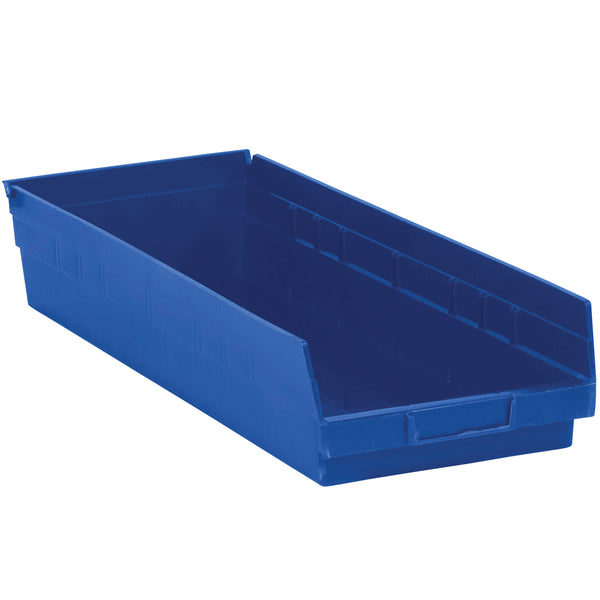 23 5/8 x 8 3/8 x 4 Blue Plastic Shelf Bin Boxes 6/Case