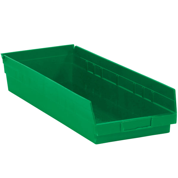 23 5/8 x 8 3/8 x 4 Green Plastic Shelf Bin Boxes 6/Case