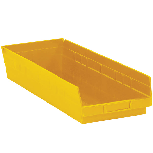 23 5/8 x 8 3/8 x 4 Yellow Plastic Shelf Bin Boxes 6/Case