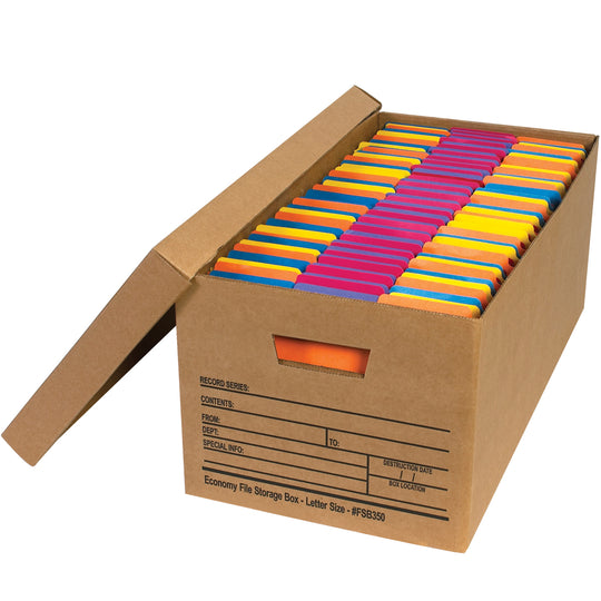 24 x 12 x 10 Letter Size 2-Piece Brown File Storage Box 12/Case