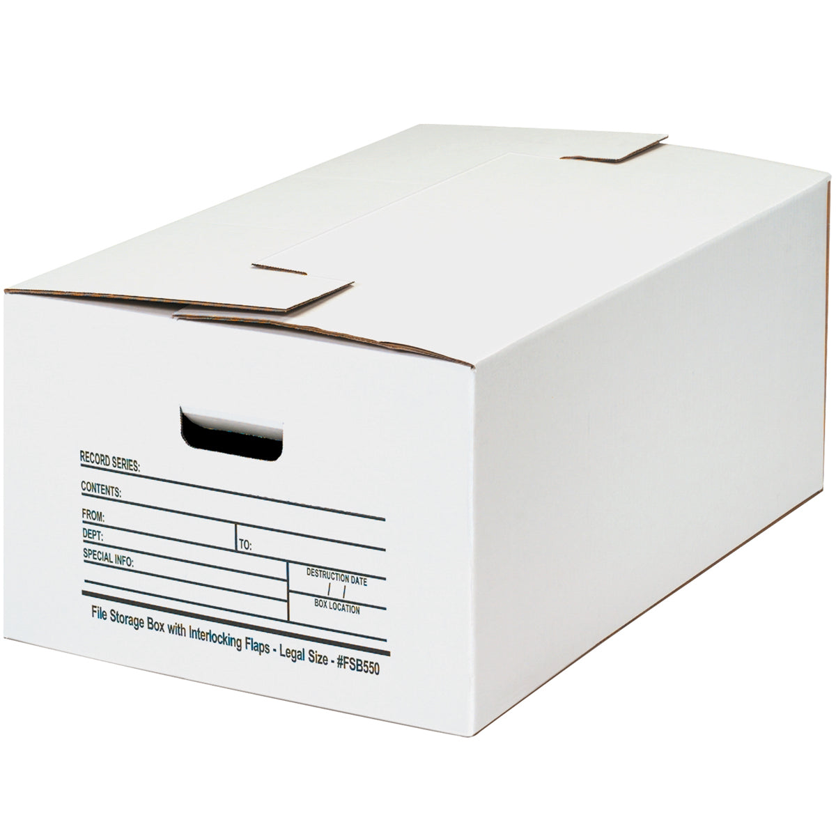 24 x 15 x 10 Legal Size 1-Piece White File Storage Box