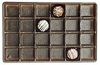 9-3/8 x 6 x 15/16 (1 lb.) Rectangular Candy Tray Brown 24 Cavities 500/Case