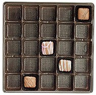 7-7/16 x 7-7/16 x 15/16 (16 oz.) Square Candy Tray Brown 25 Cavities 500/Case