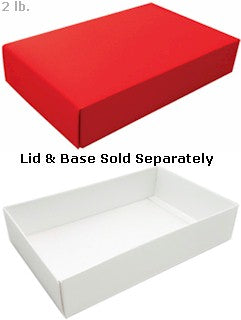 9-5/8 x 6-1/8 x 2 Red 2 lb. Rectangular Candy Box LID 250/Case