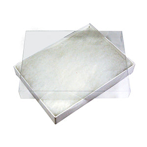3 1/16 x 2 1/8 x 1 Clear Lid Box w/ White Base (Includes Cotton Filler) 100/Case