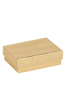 3 1/16 x 2 1/8 x 1 Gold Embossed Jewelry Box 100/Case