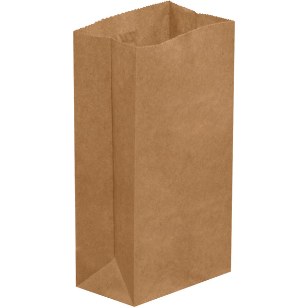 3 1/2 x 2 3/8 x 6 7/8 Kraft Paper Grocery Bags 500/Case