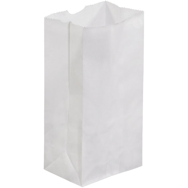 3 1/2 x 2 3/8 x 6 7/8 White Paper Grocery Bags 500/Case