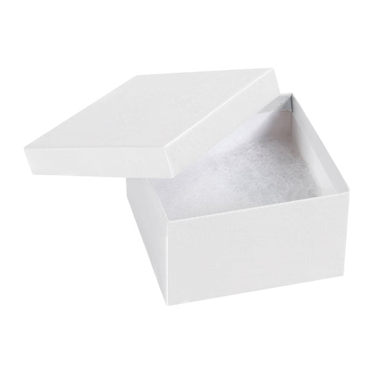 3 1/2 x 3 1/2 x 2 White Swirl Jewelry Box 100/Case