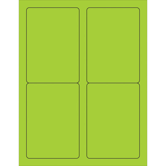 3 1/2 x 5" Green Rectangle Laser Labels 400/Case