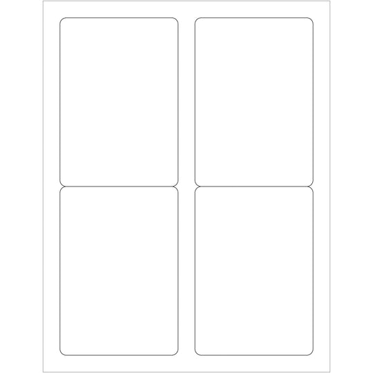 3 1/2 x 5" White Rectangle Laser Labels - Master Case 4000/Case