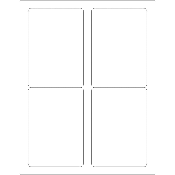 3 1/2 x 5" White Removable Rectangle Laser Labels 400/Case