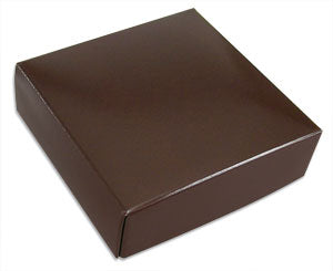 3-11/16 x 3-11/16 x 1-1/8 Brown 3 oz. Square Candy Box LID 250/Case