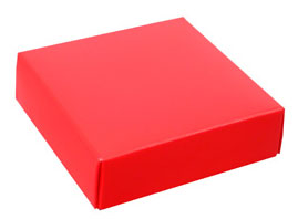 3-11/16 x 3-11/16 x 1-1/8 Red 3 oz. Square Candy Box LID 250/Case