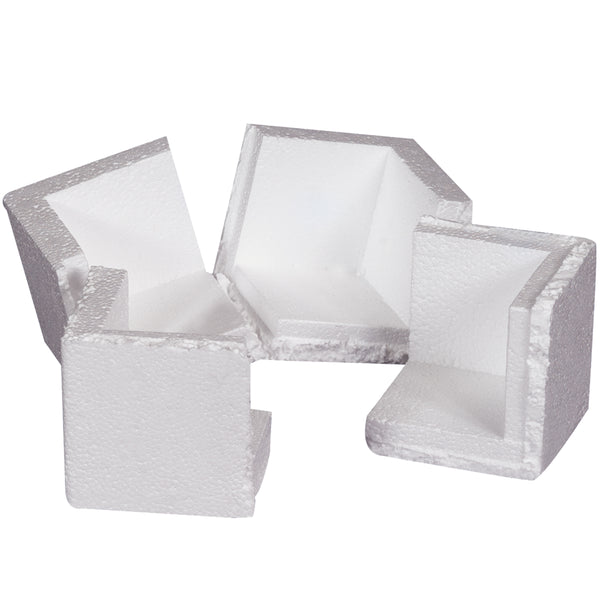 3 3/4 x 3 3/4 x 3 3/4 O.D. (3 x 3 x 3 I.D.) Square Poly Foam Corner Protectors 3/4 Thick 400/Case