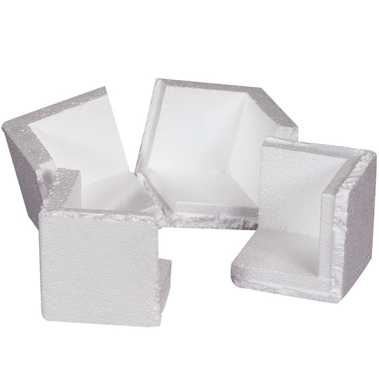 3 3/4 x 3 3/4 x 3 3/4 O.D. (3 x 3 x 3 I.D.) Square Poly Foam Corner Protectors 3/4 Thick 400/Case
