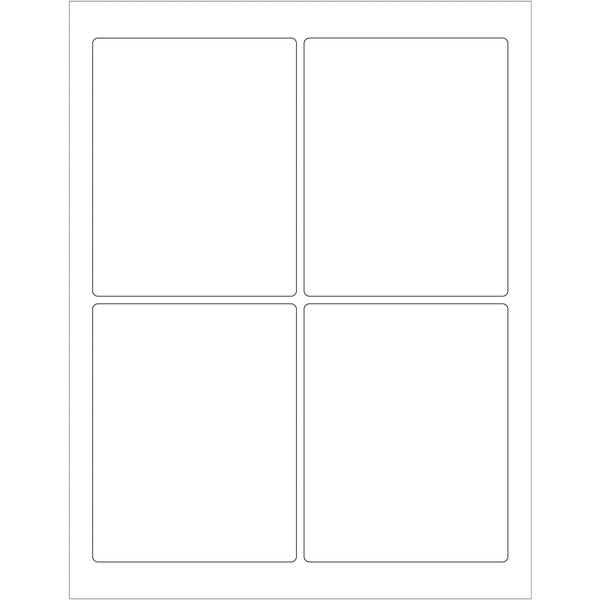3 3/4 x 4 3/4" White Rectangle Laser Labels 400/Case