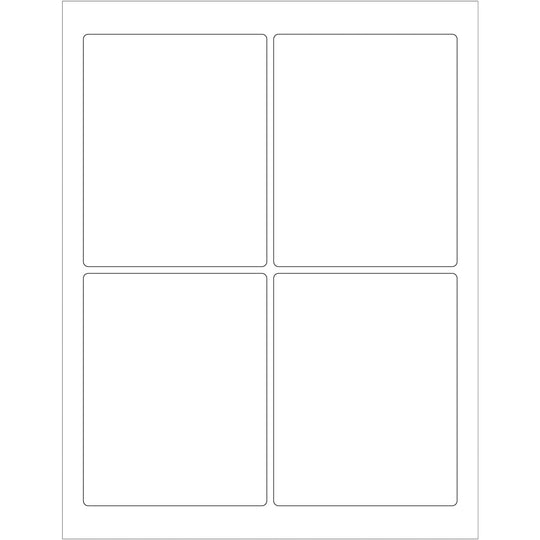 3 3/4 x 4 3/4" White Rectangle Laser Labels 400/Case