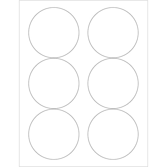 3.33" White Circle Laser Labels 600/Case