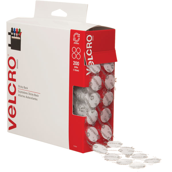 3/4" Dots - White VELCRO Brand Tape - Combo Pack 200/Case