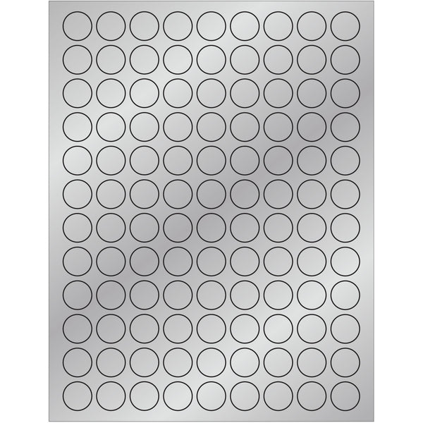 3/4" Silver Foil Circle Laser Labels 10800/Case