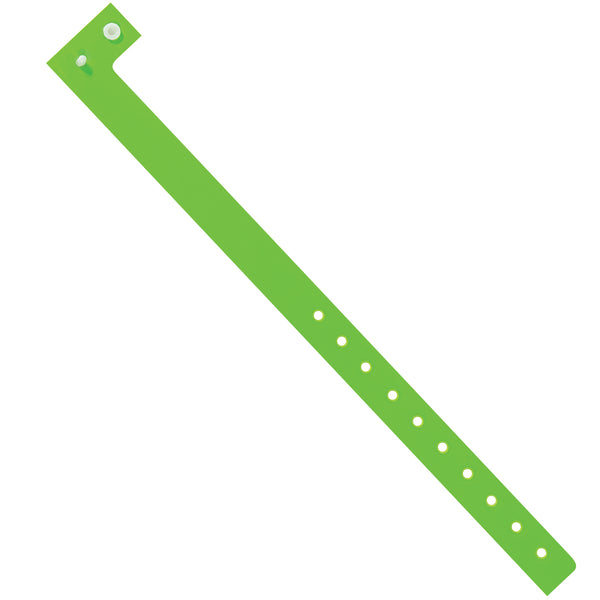 3/4" x 10" Day-Glo Green Plastic Wristbands 500/Case
