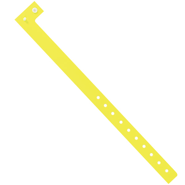 3/4" x 10" Day-Glo Yellow Plastic Wristbands 500/Case