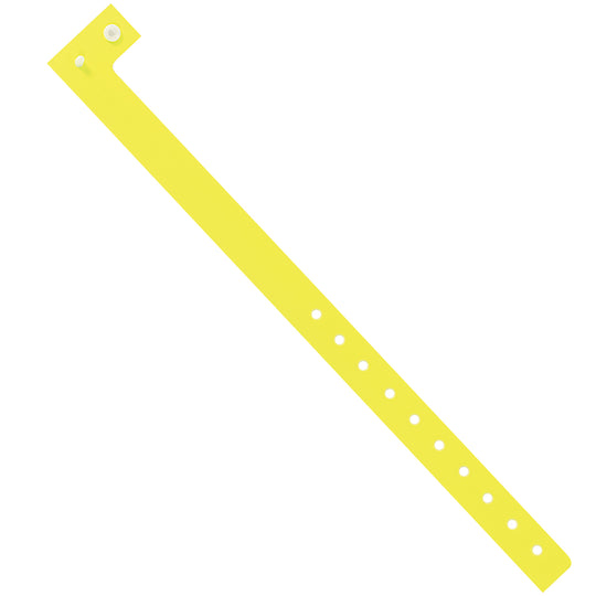 3/4" x 10" Day-Glo Yellow Plastic Wristbands 500/Case