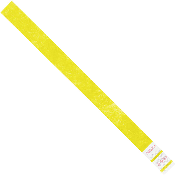 3/4 x 10" Yellow Tyvek Wristbands 500/Case