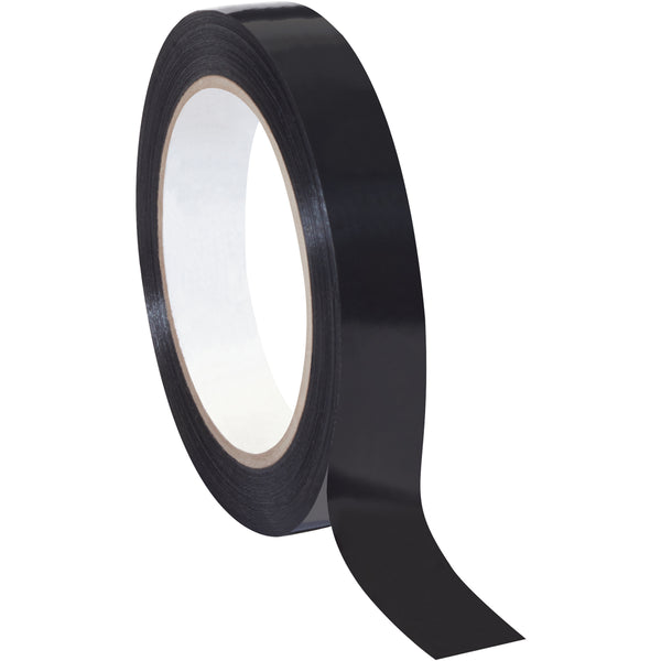 3/4" x 60 Yard Black Strapping Tape - 12/Case