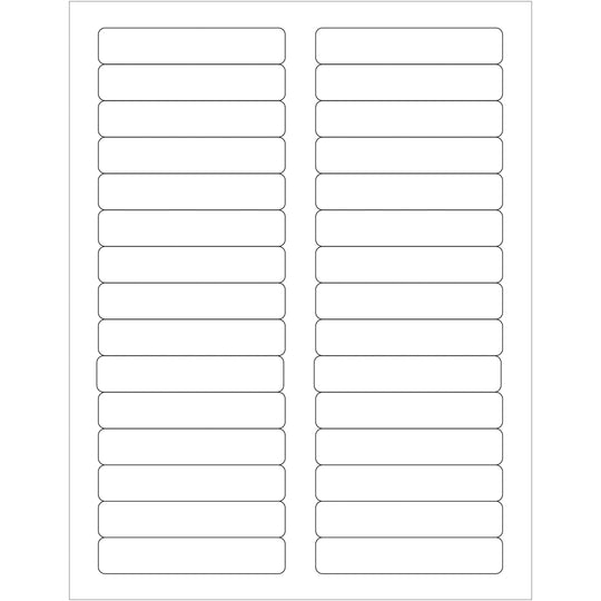3 7/16 x 2/3" White Rectangle Laser Labels 3000/Case